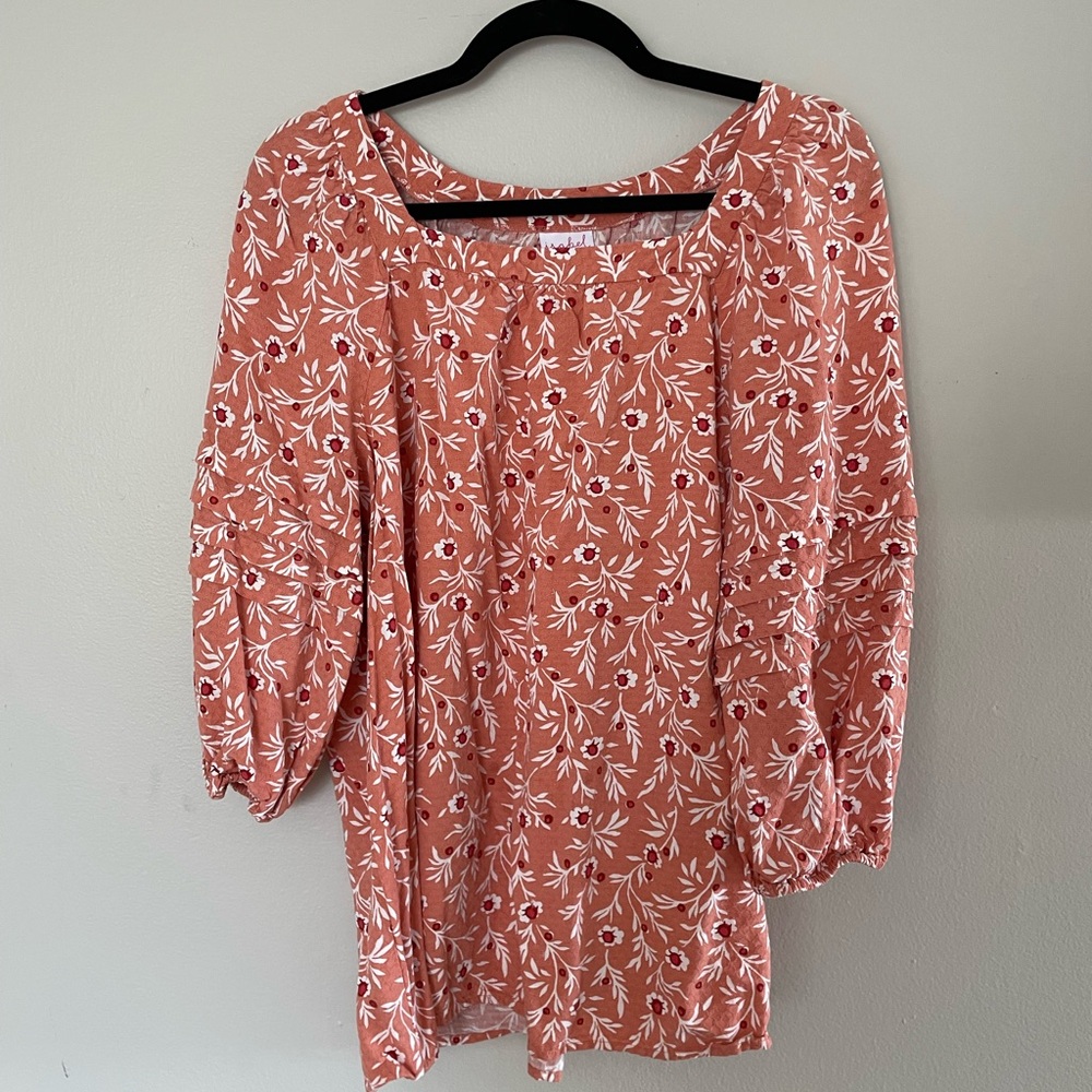 Isabel Maternity by Ingrid & Isabel Coral Floral Blouse